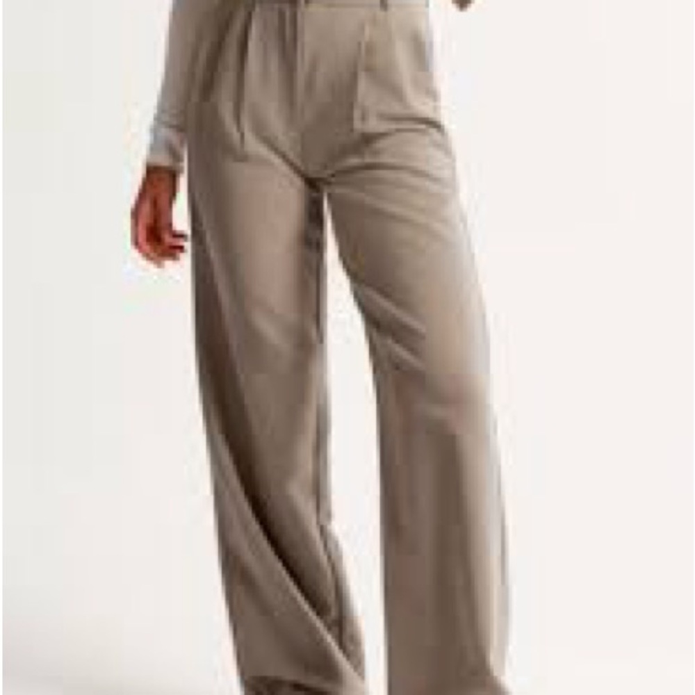 Abercrombie Curve Love A&F Sloane Tailored Wide Leg Pant